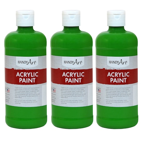 Handy Art Acrylic Paint 16 oz, Light Green, 3PK 101110